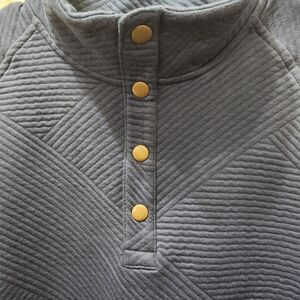 Goodfellow & Co Blue Pullover With  Mock Neck 1/4 Snaps Size M